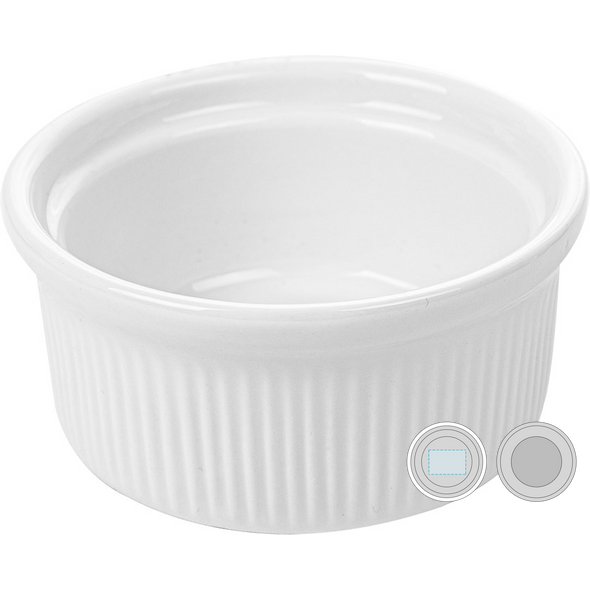 Valkoinen posliini pyöreät ramequinit